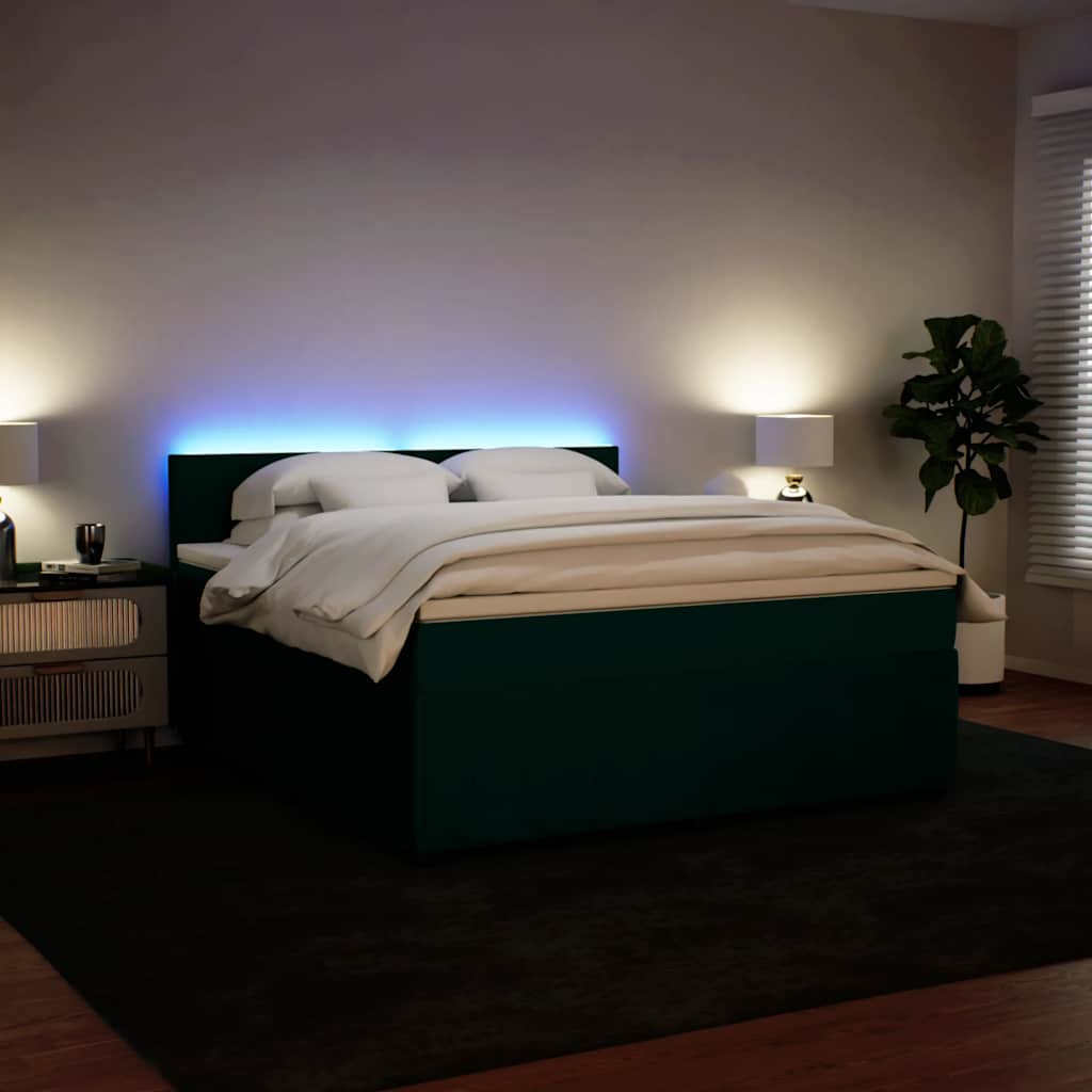 Sommier à lattes de lit et matelas Vert foncé 180x200cm Velours - XIOS