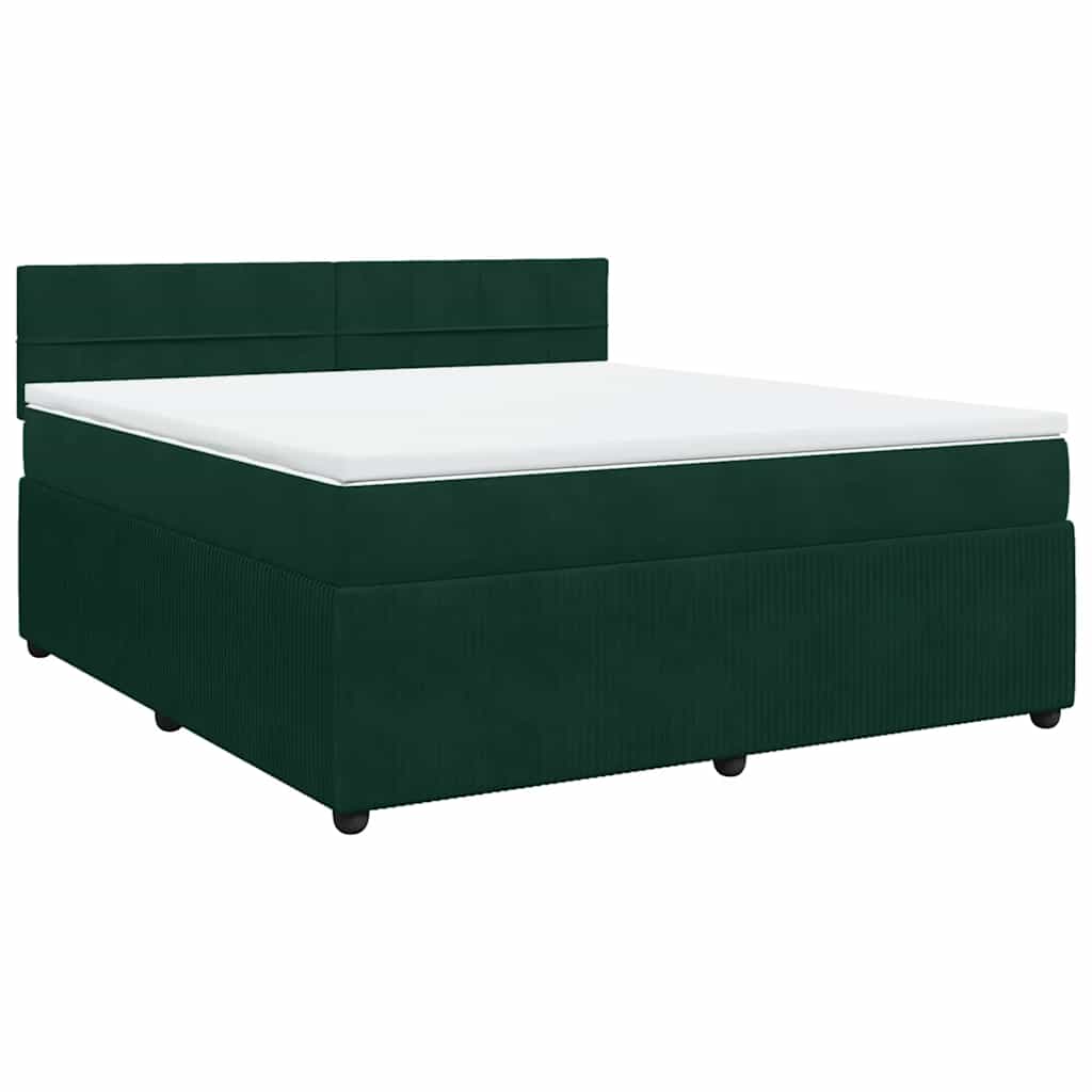 Sommier à lattes de lit et matelas Vert foncé 180x200cm Velours - XIOS
