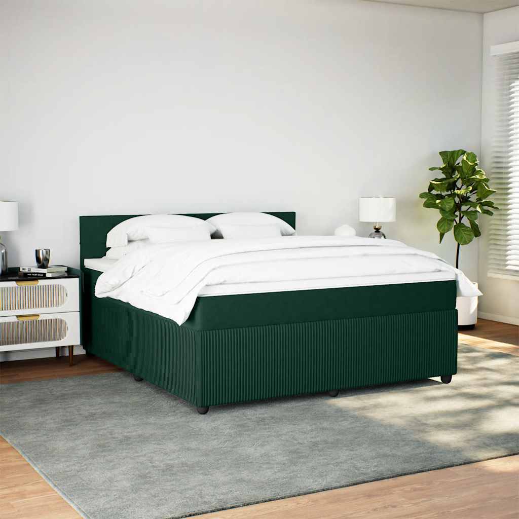 Sommier à lattes de lit et matelas Vert foncé 180x200cm Velours - XIOS