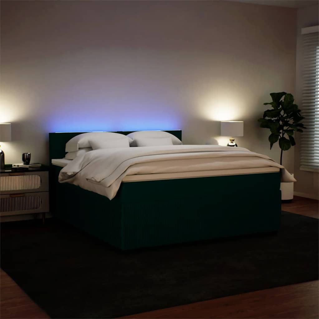 Sommier à lattes de lit et matelas Vert foncé 180x200cm Velours - XIOS