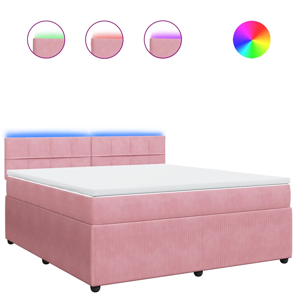 Sommier à lattes de lit avec matelas Rose 180x200 cm Velours - XIOS