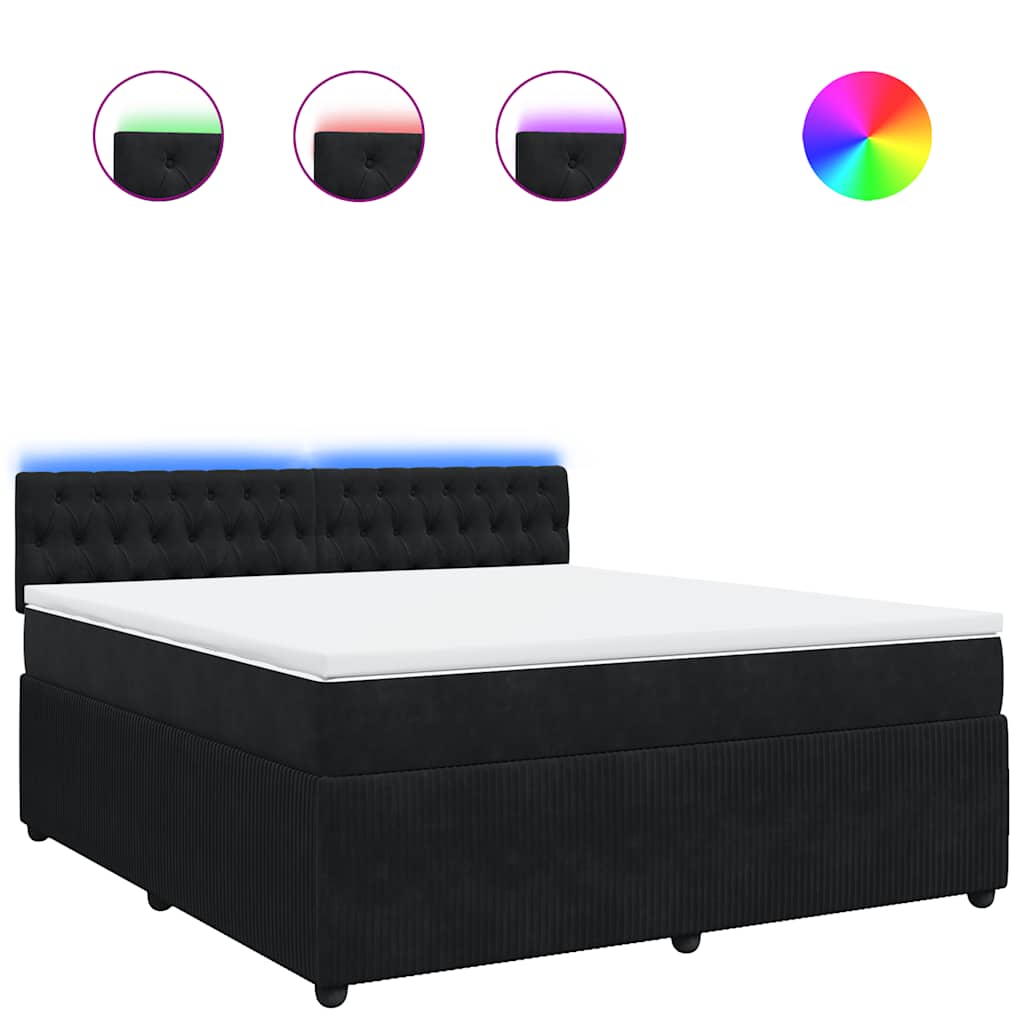 Sommier à lattes de lit avec matelas Noir 180x200 cm Velours - XIOS