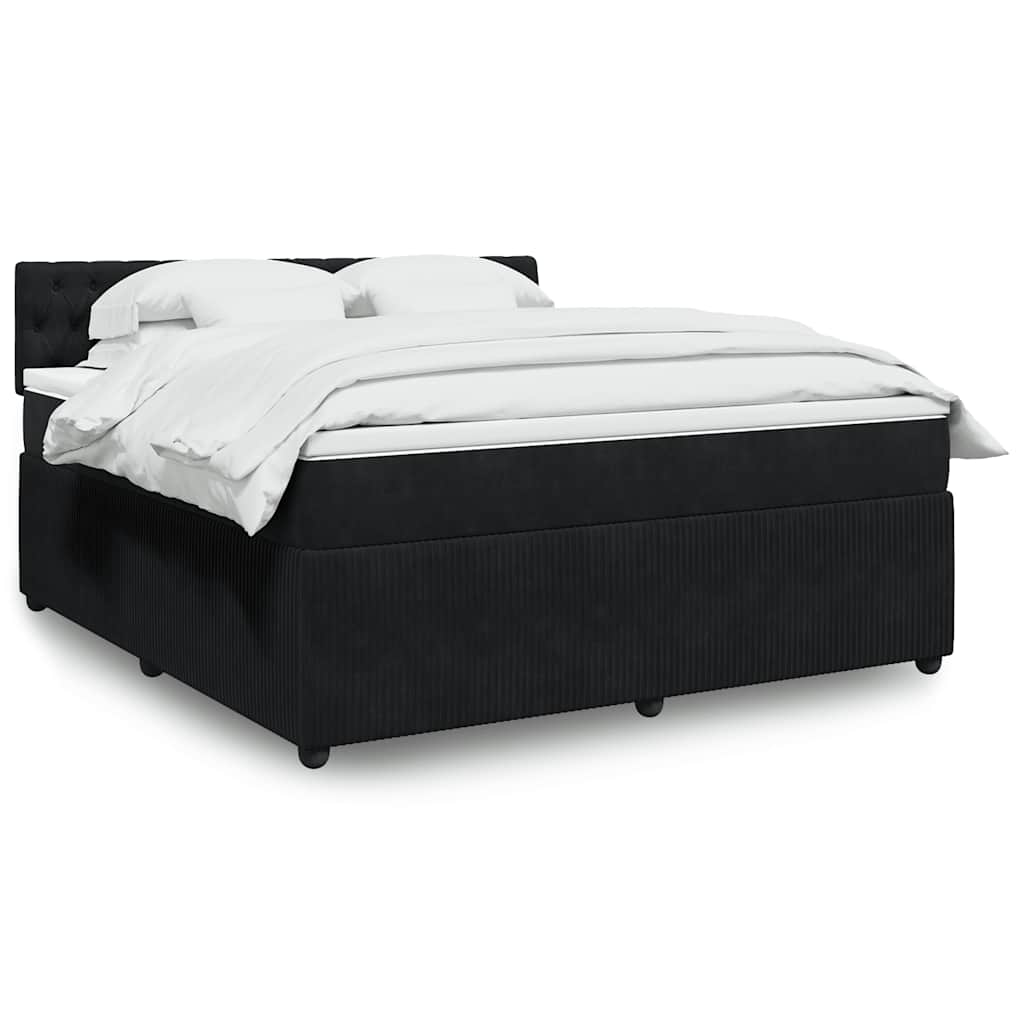 Sommier à lattes de lit avec matelas Noir 180x200 cm Velours - XIOS