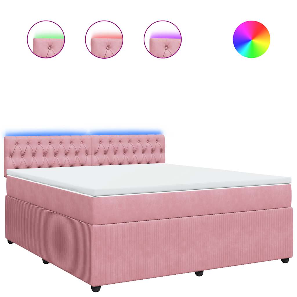 Sommier à lattes de lit avec matelas Rose 180x200 cm Velours - XIOS