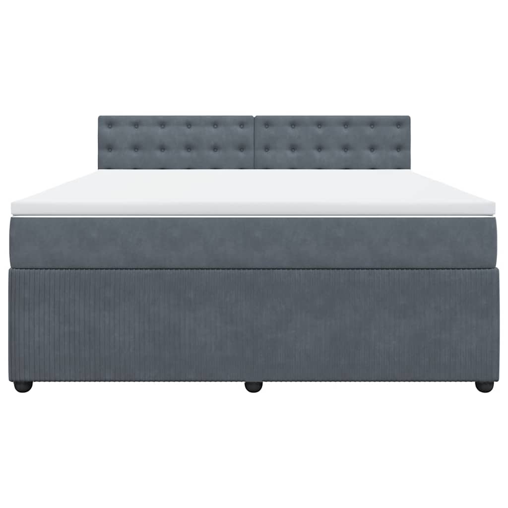 Sommier à lattes de lit et matelas Gris foncé 180x200cm Velours - XIOS