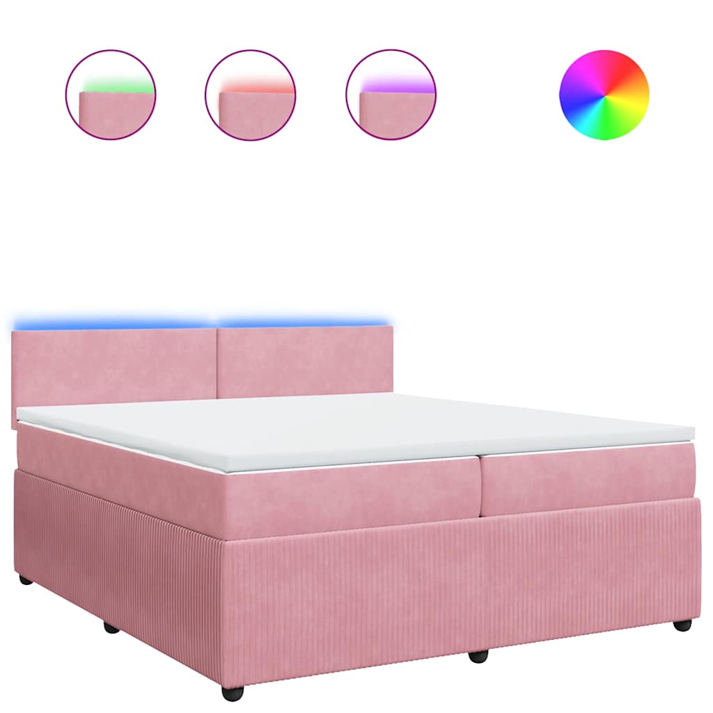 Sommier à lattes de lit avec matelas Rose 200x200 cm Velours - XIOS