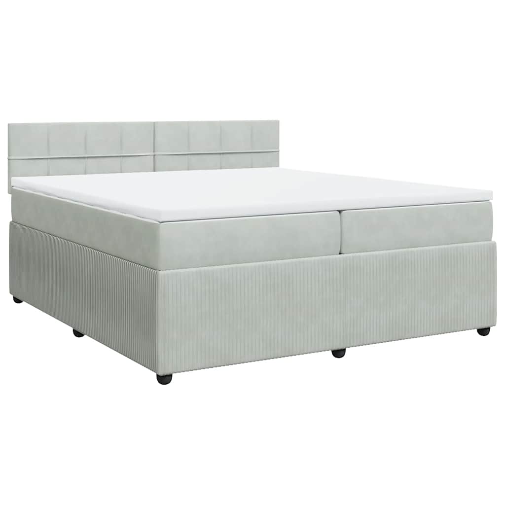 Sommier à lattes de lit et matelas Gris clair 200x200cm Velours - XIOS