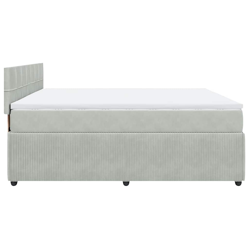 Sommier à lattes de lit et matelas Gris clair 200x200cm Velours - XIOS