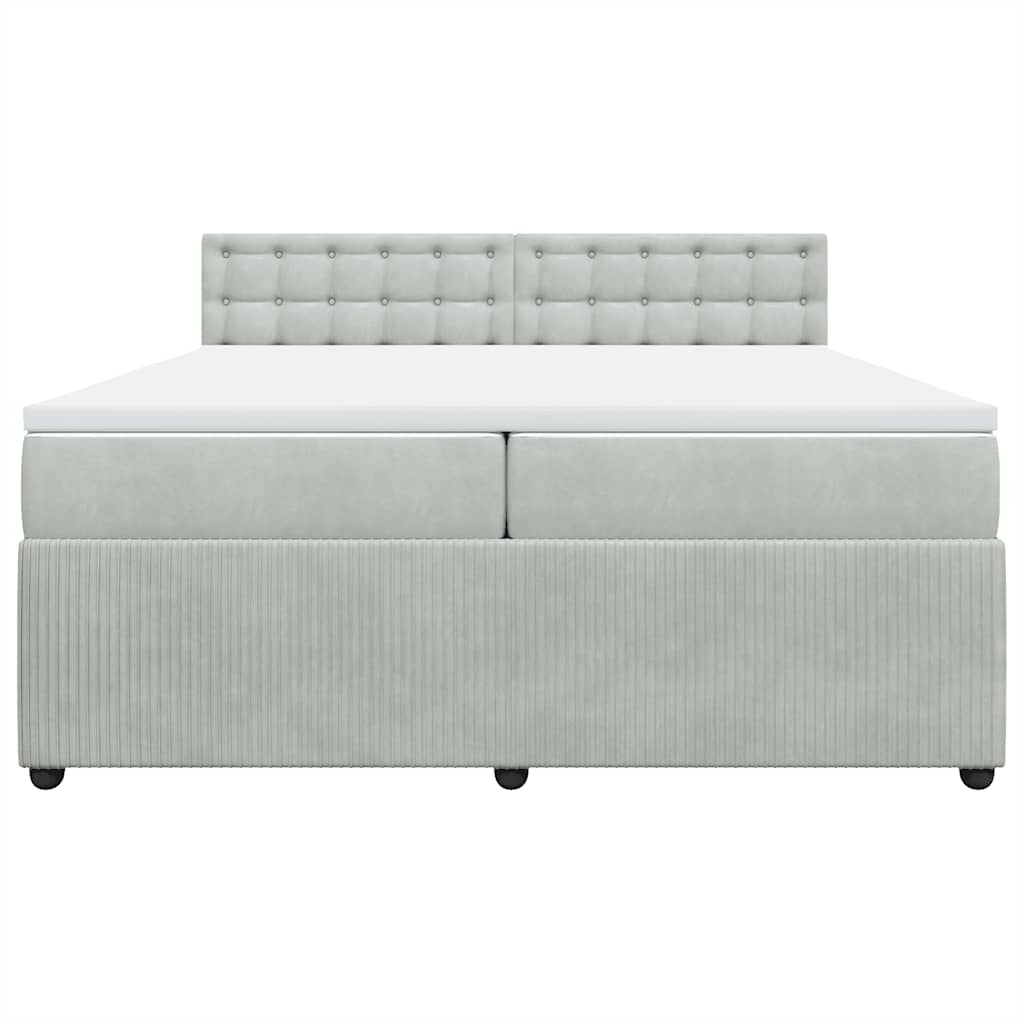 Sommier à lattes de lit et matelas Gris clair 200x200cm Velours - XIOS