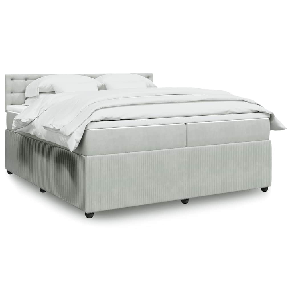 Sommier à lattes de lit et matelas Gris clair 200x200cm Velours - XIOS