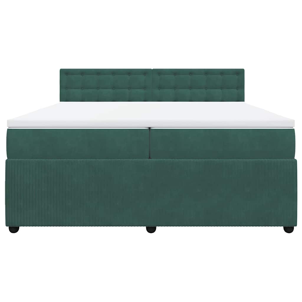 Sommier à lattes de lit et matelas Vert foncé 200x200cm Velours - XIOS