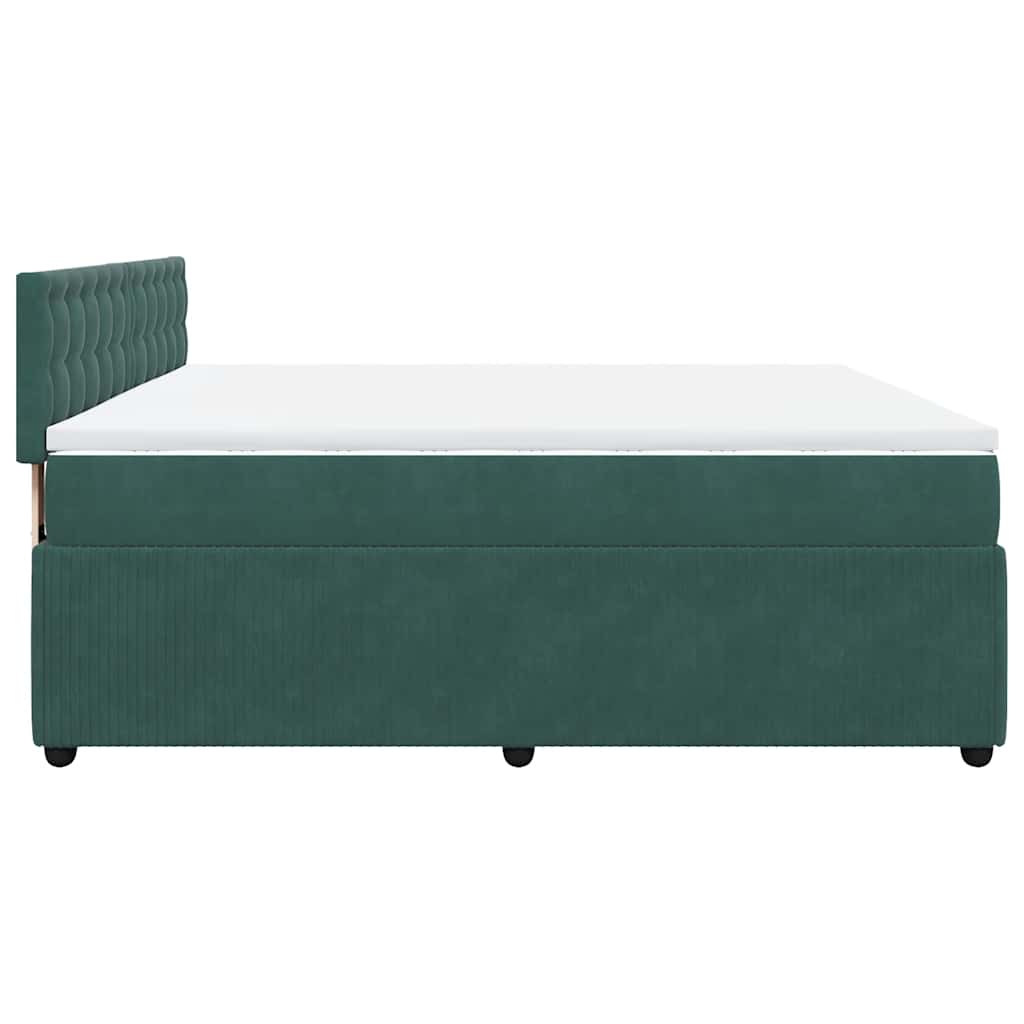 Sommier à lattes de lit et matelas Vert foncé 200x200cm Velours - XIOS