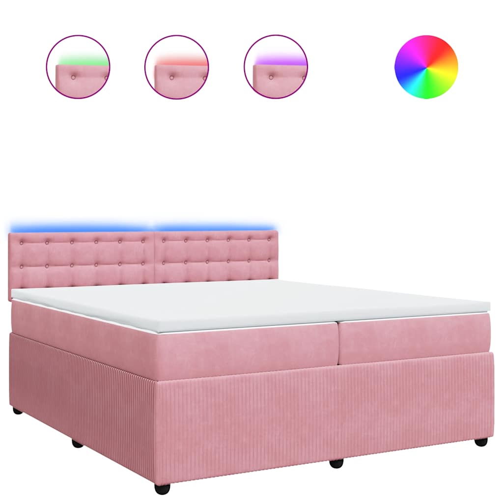 Sommier à lattes de lit avec matelas Rose 200x200 cm Velours - XIOS