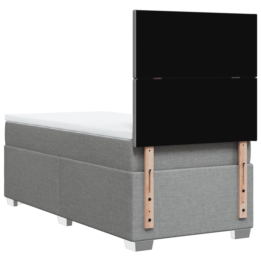 Sommier à lattes de lit avec matelas gris clair 80x200 cm tissu - XIOS