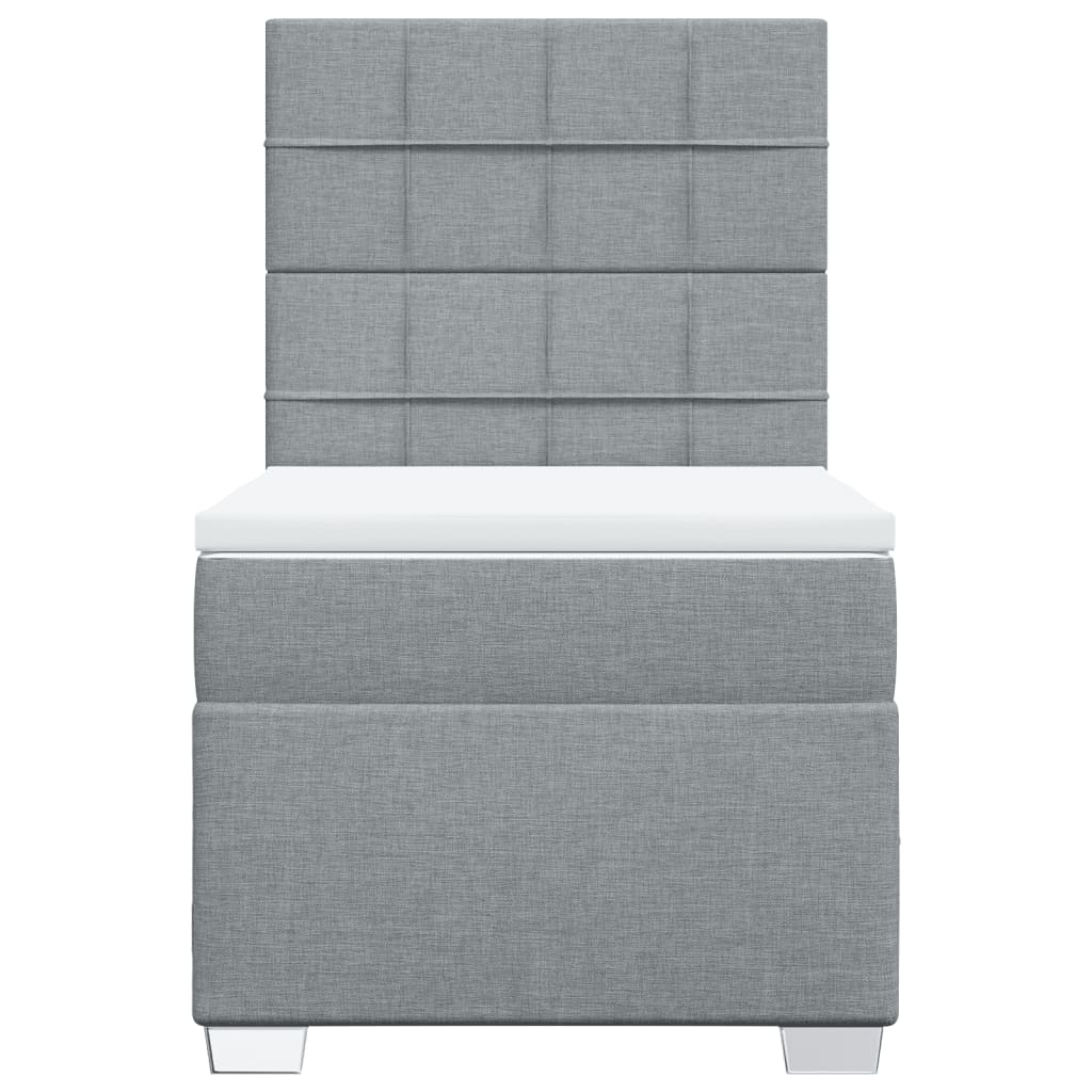 Sommier à lattes de lit avec matelas gris clair 80x200 cm tissu - XIOS