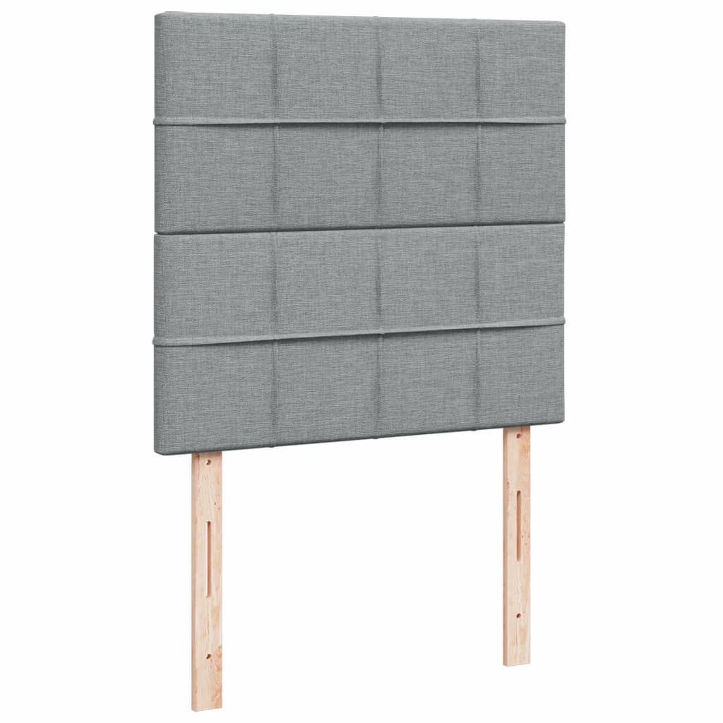 Sommier à lattes de lit avec matelas gris clair 80x200 cm tissu - XIOS