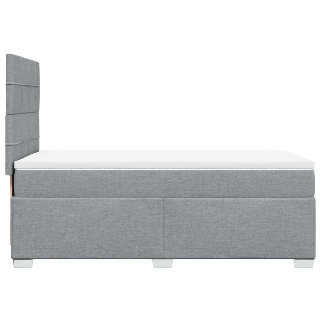 Sommier à lattes de lit avec matelas gris clair 80x200 cm tissu - XIOS