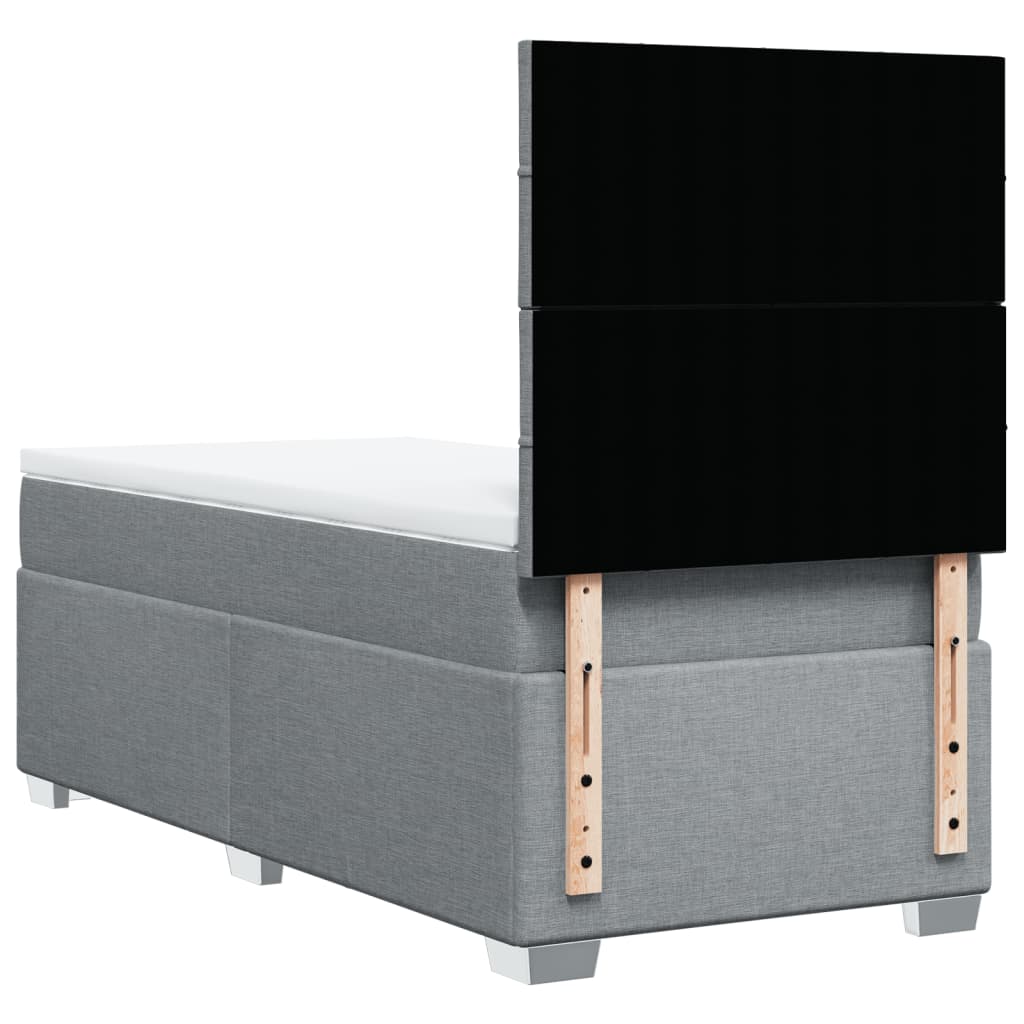 Sommier à lattes de lit avec matelas gris clair 80x200 cm tissu - XIOS