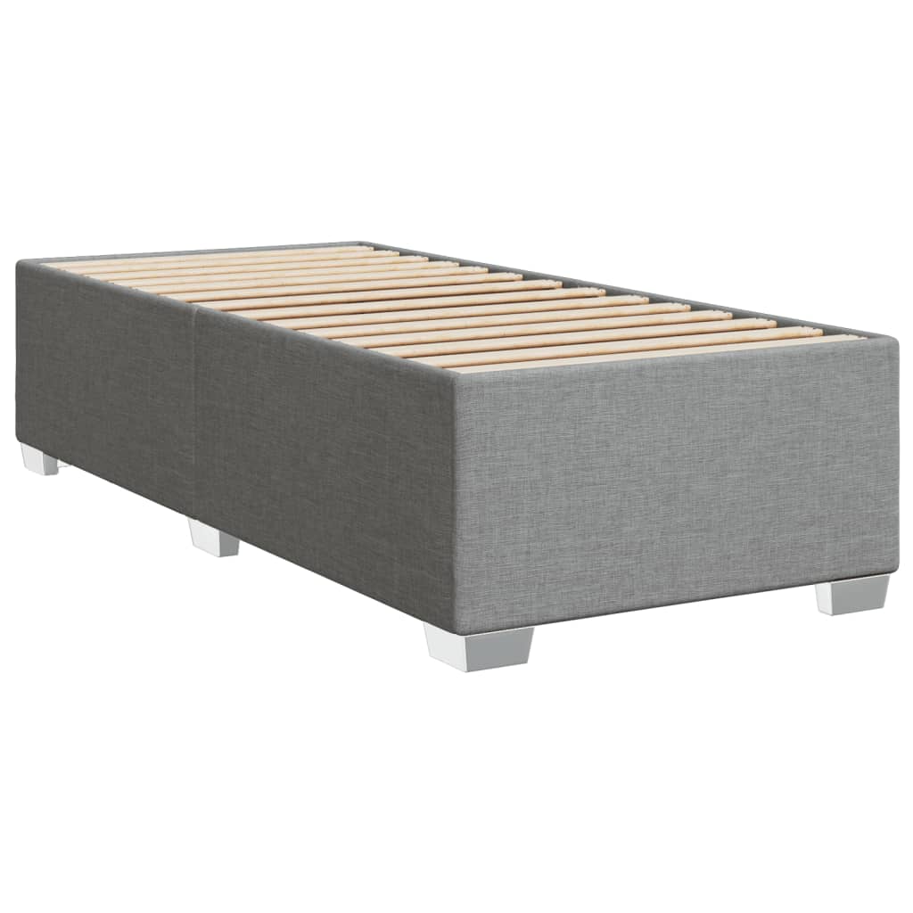 Sommier à lattes de lit avec matelas gris clair 80x200 cm tissu - XIOS