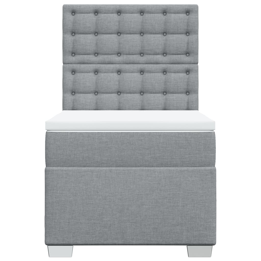 Sommier à lattes de lit avec matelas gris clair 80x200 cm tissu - XIOS
