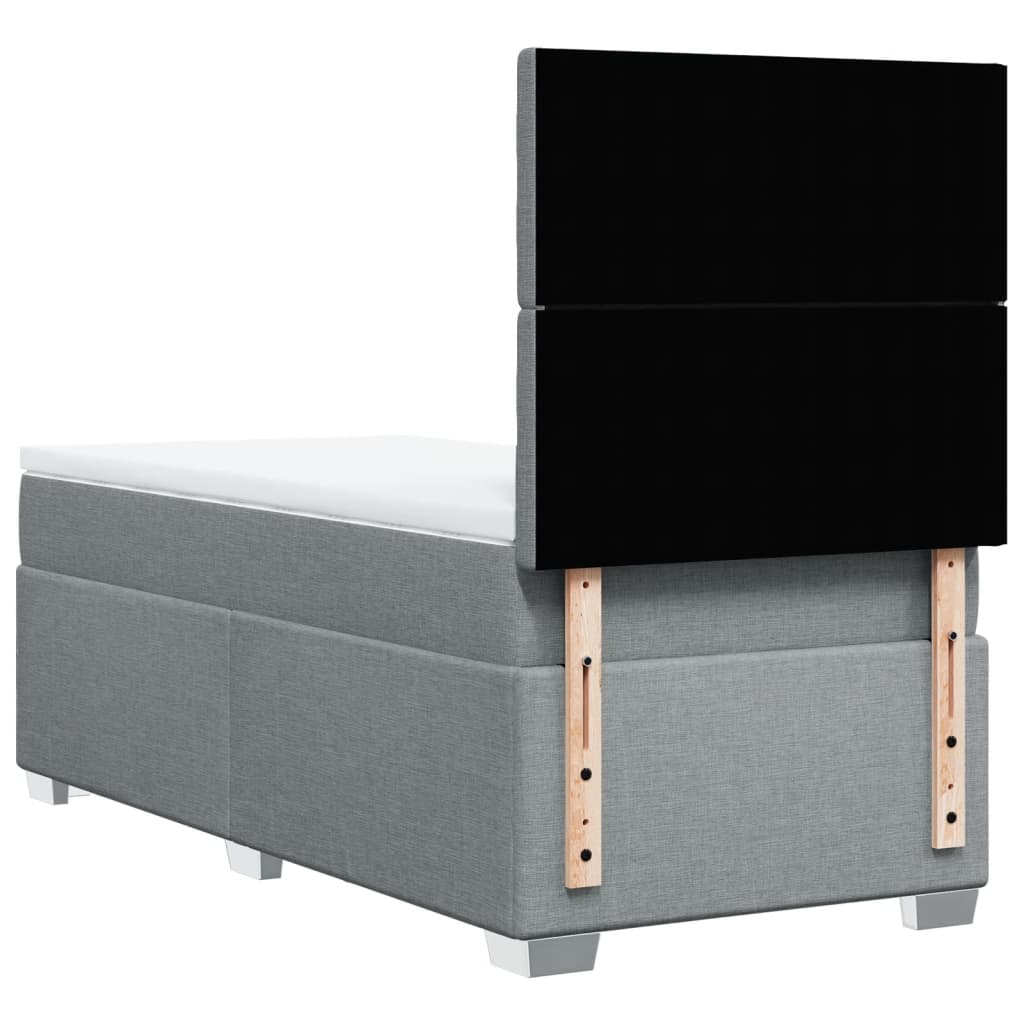 Sommier à lattes de lit avec matelas gris clair 80x200 cm tissu - XIOS