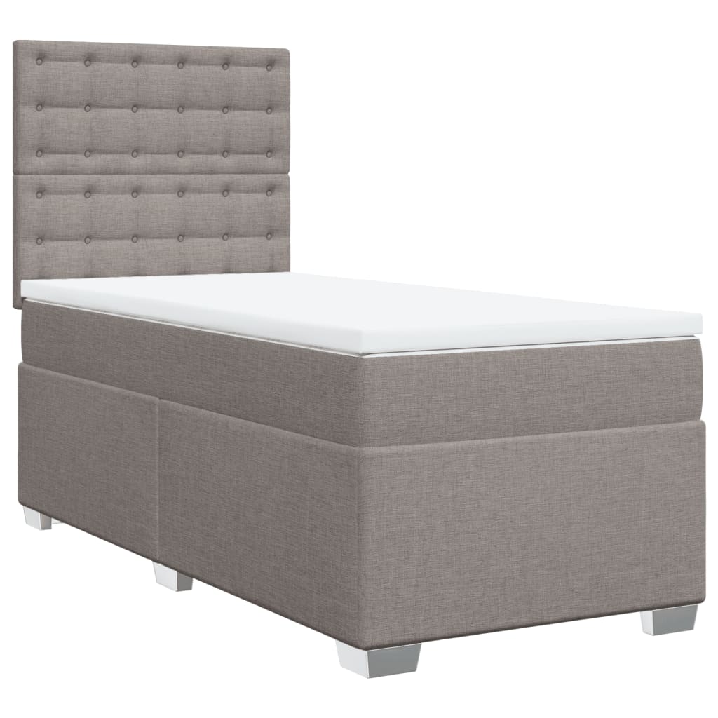 Sommier à lattes de lit avec matelas Taupe 80x200 cm Tissu - XIOS
