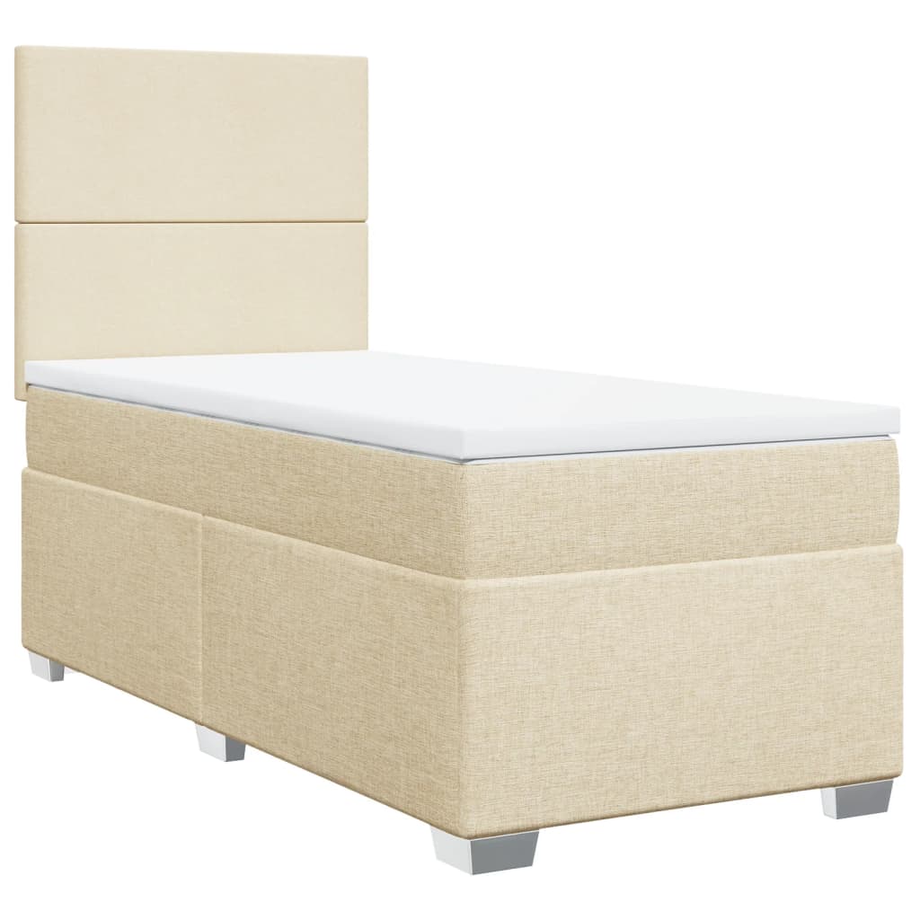 Sommier à lattes de lit et matelas Crème 90x190 cm Tissu - XIOS