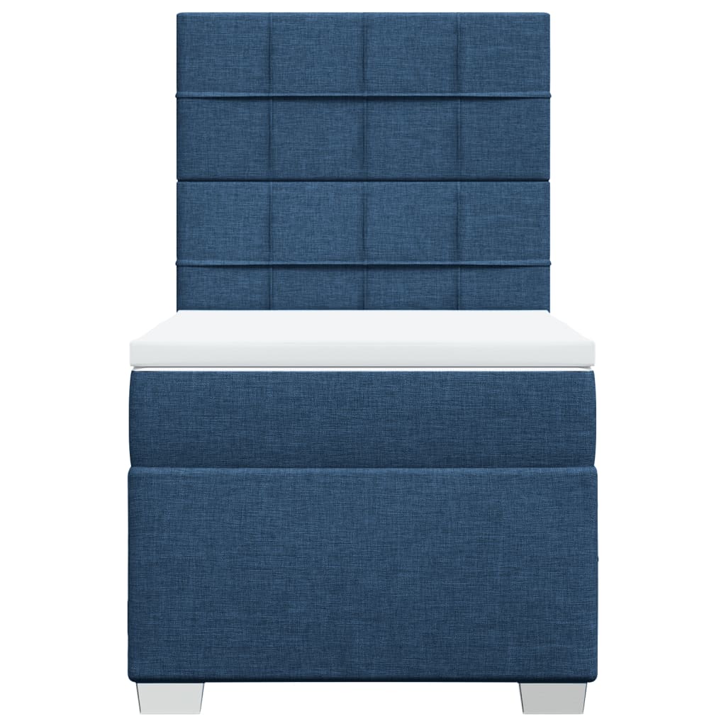 Sommier à lattes de lit avec matelas Bleu 90x190 cm Tissu - XIOS