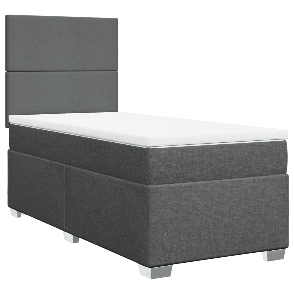 Sommier à lattes de lit avec matelas Gris foncé 90x200 cm Tissu - XIOS