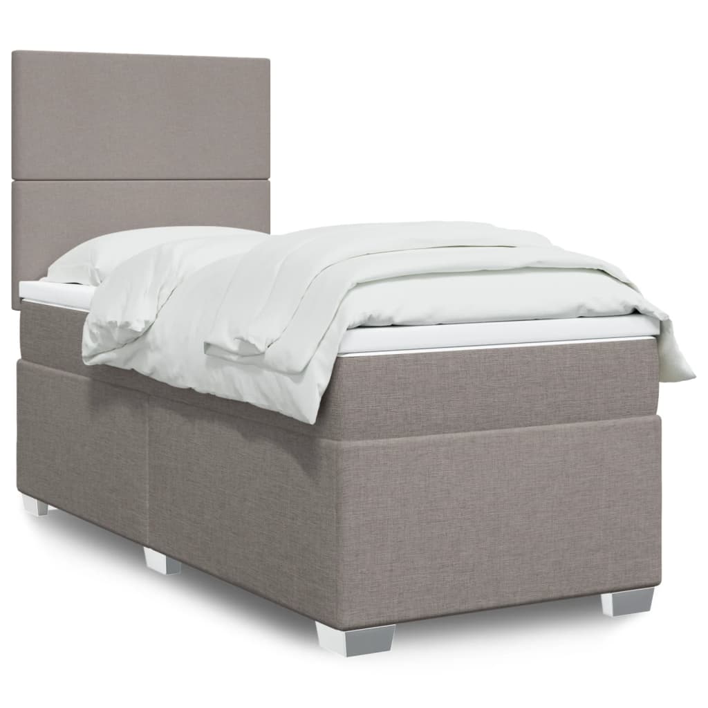 Sommier à lattes de lit avec matelas Taupe 90x200 cm Tissu - XIOS