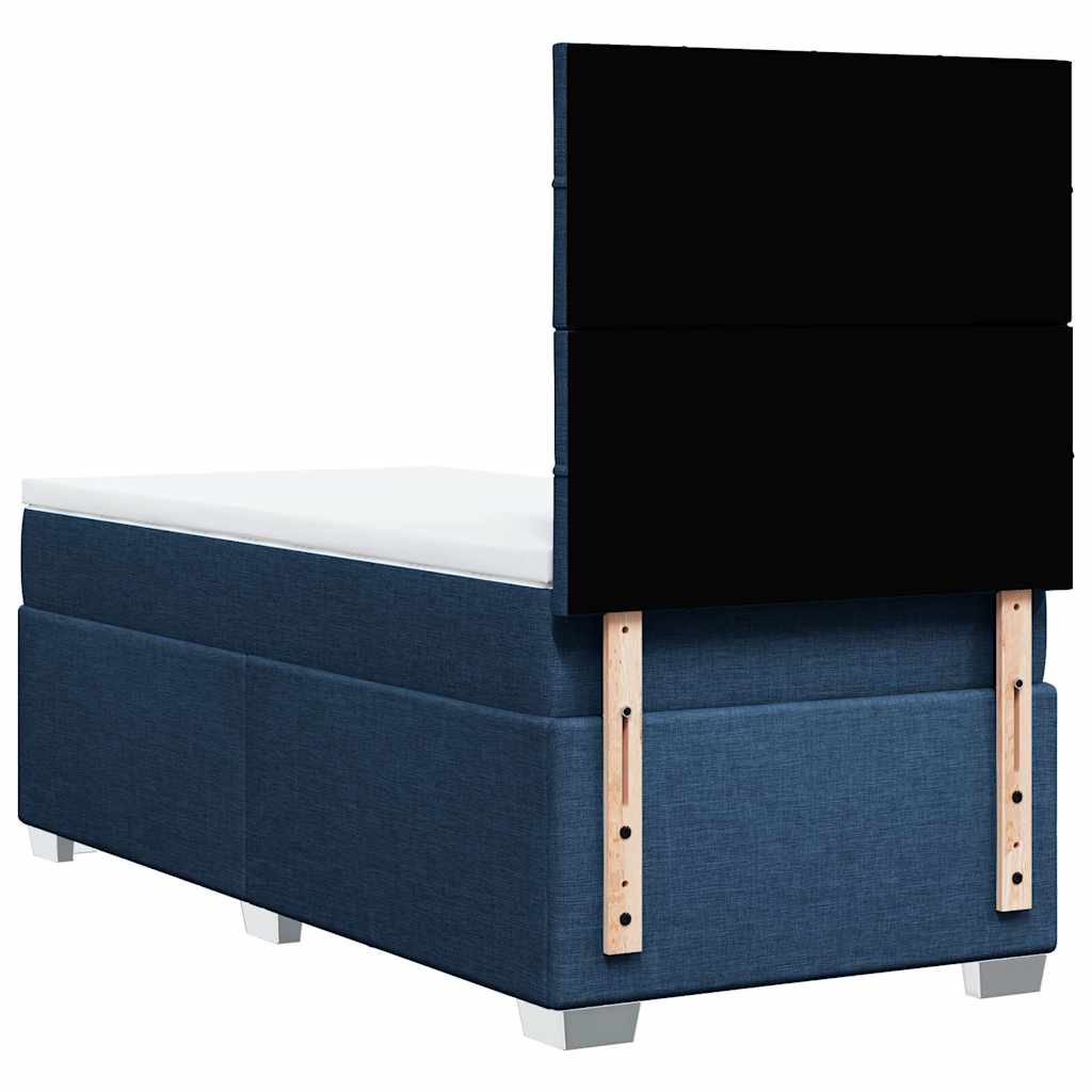 Sommier à lattes de lit avec matelas Bleu 90x200 cm Tissu - XIOS