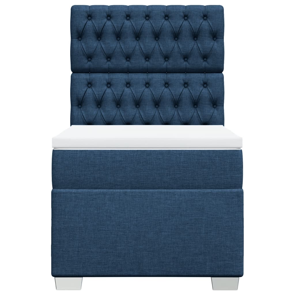 Sommier à lattes de lit avec matelas Bleu 90x200 cm Tissu - XIOS