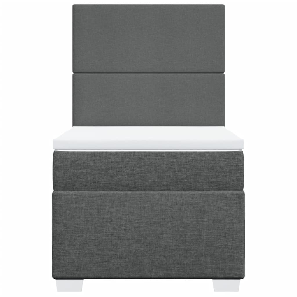 Sommier à lattes de lit avec matelas Gris foncé 100x200cm Tissu - XIOS