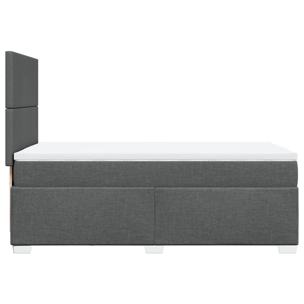 Sommier à lattes de lit avec matelas Gris foncé 100x200cm Tissu - XIOS