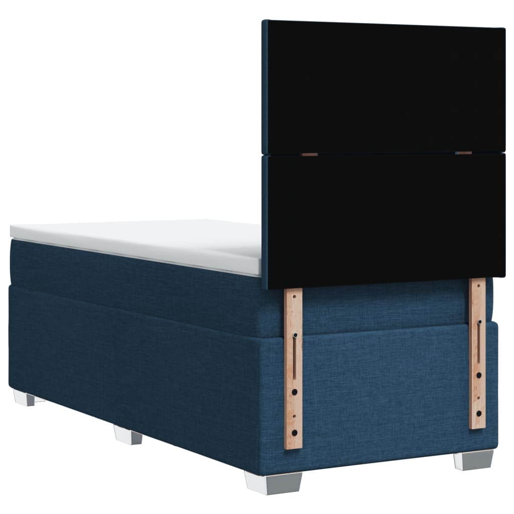 Sommier à lattes de lit avec matelas Bleu 100x200 cm Tissu - XIOS