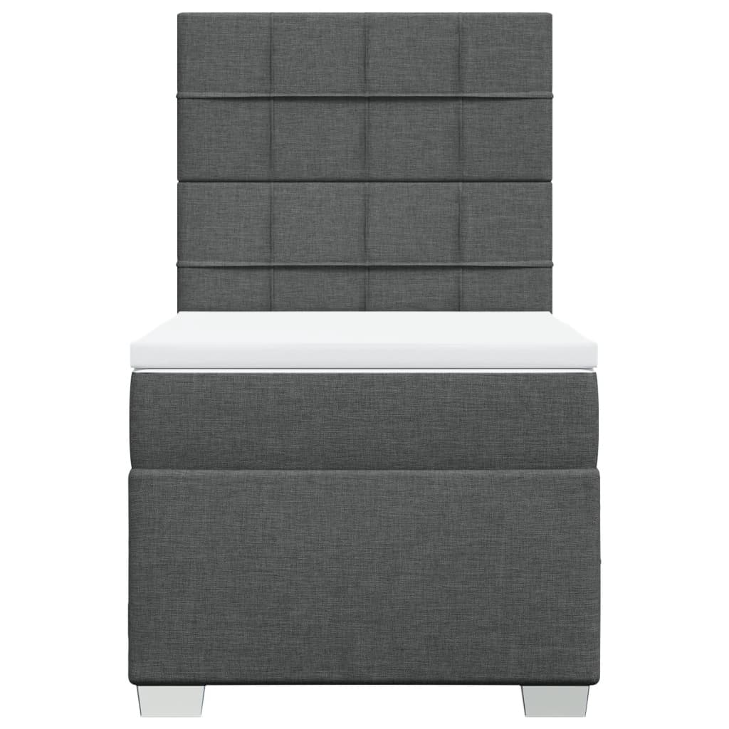 Sommier à lattes de lit avec matelas Gris foncé 100x200cm Tissu - XIOS