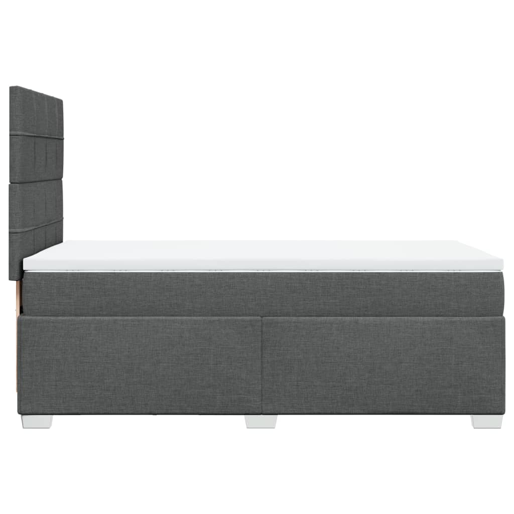 Sommier à lattes de lit avec matelas Gris foncé 100x200cm Tissu - XIOS