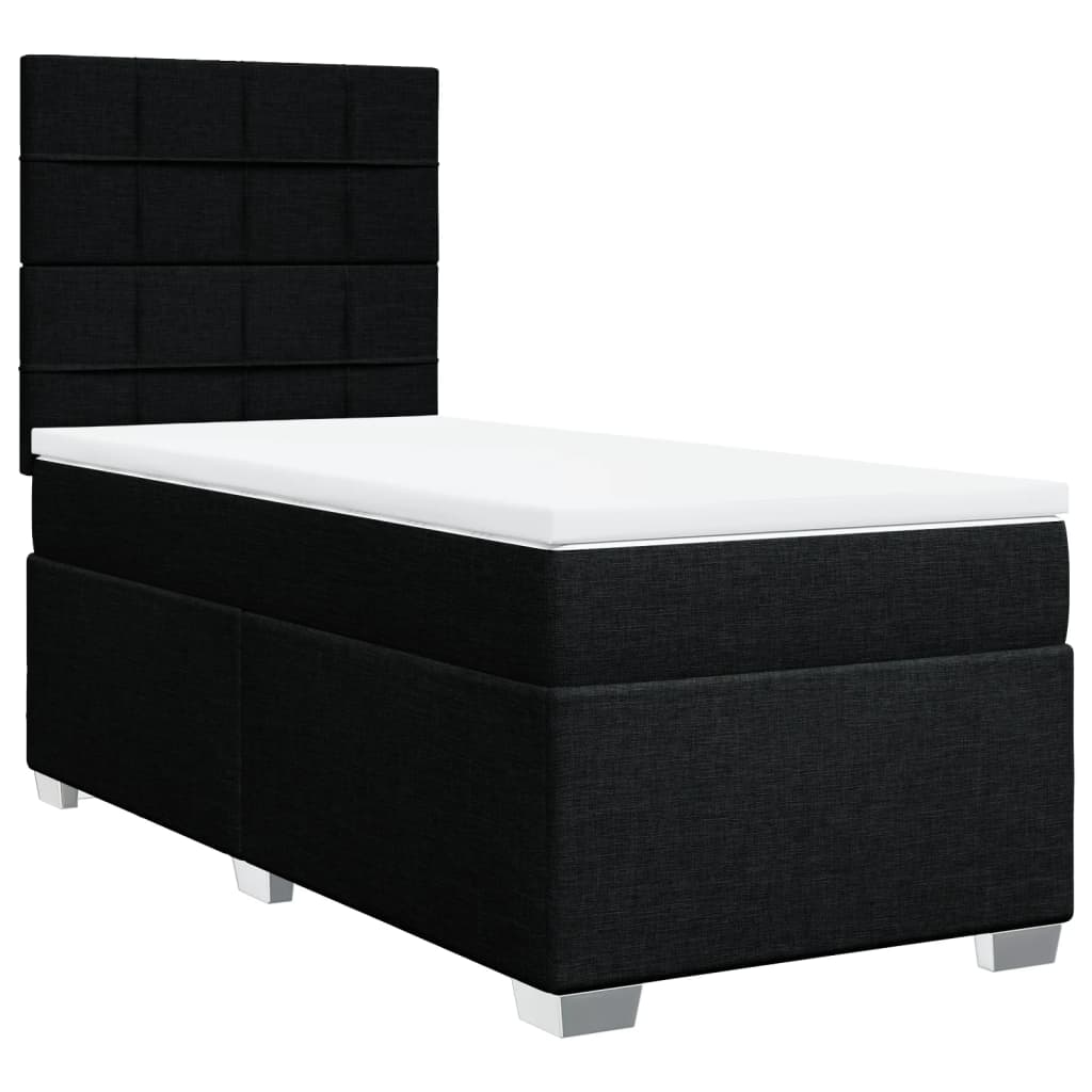 Sommier à lattes de lit avec matelas Noir 100x200 cm Tissu - XIOS