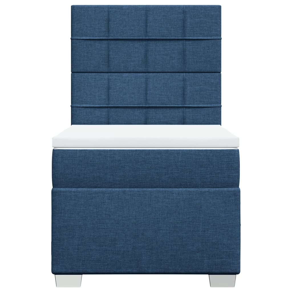 Sommier à lattes de lit avec matelas Bleu 100x200 cm Tissu - XIOS