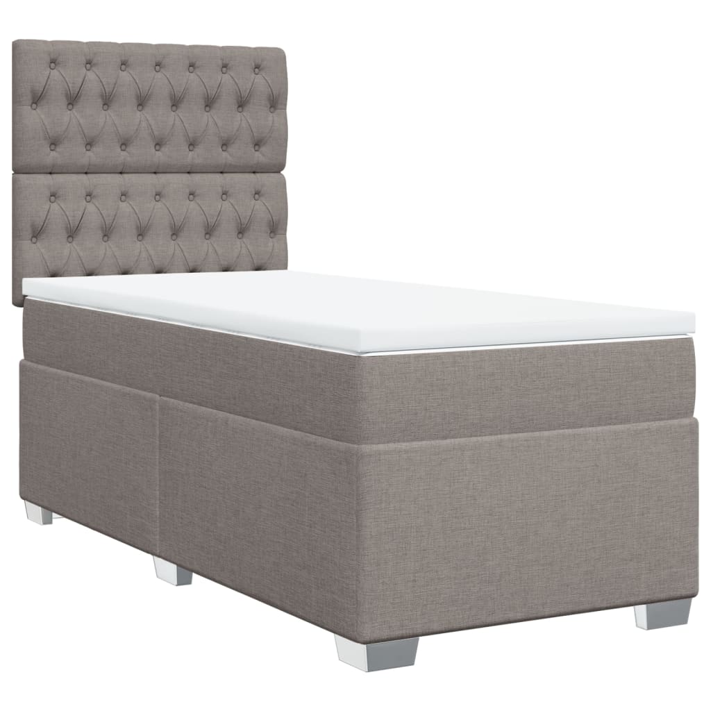 Sommier à lattes de lit avec matelas Taupe 100x200 cm Tissu - XIOS
