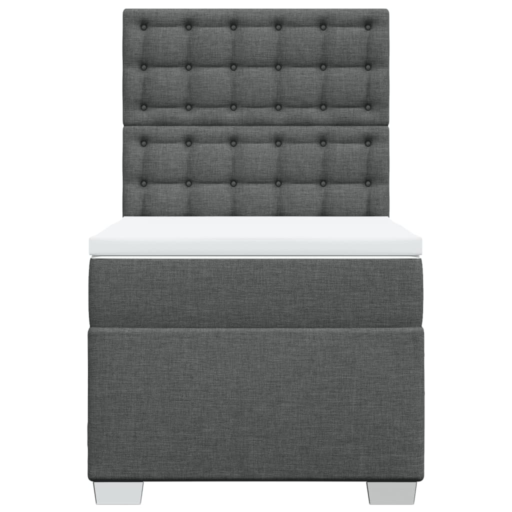 Sommier à lattes de lit avec matelas Gris foncé 100x200cm Tissu - XIOS