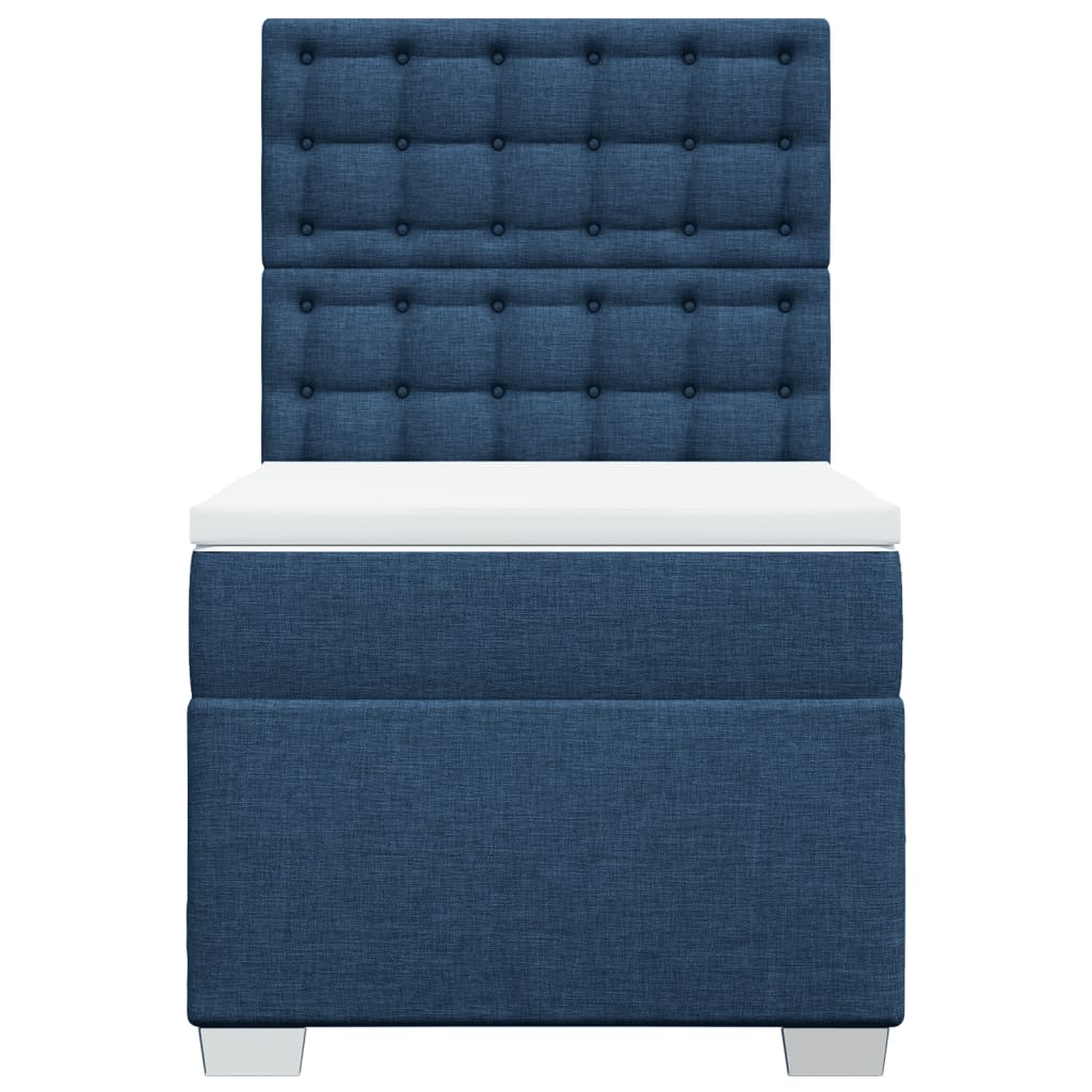 Sommier à lattes de lit avec matelas Bleu 100x200 cm Tissu - XIOS
