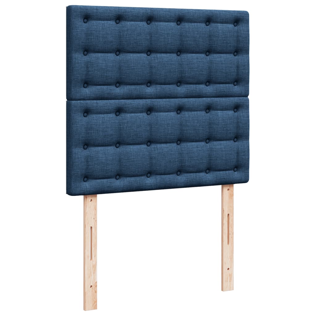 Sommier à lattes de lit avec matelas Bleu 100x200 cm Tissu - XIOS