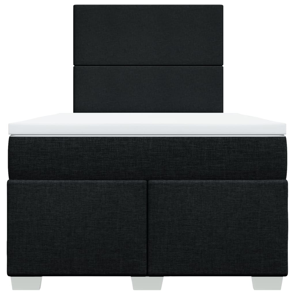 Sommier à lattes de lit avec matelas noir 120x190 cm tissu - XIOS