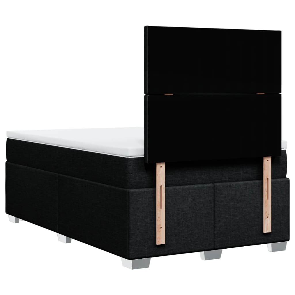 Sommier à lattes de lit avec matelas noir 120x190 cm tissu - XIOS