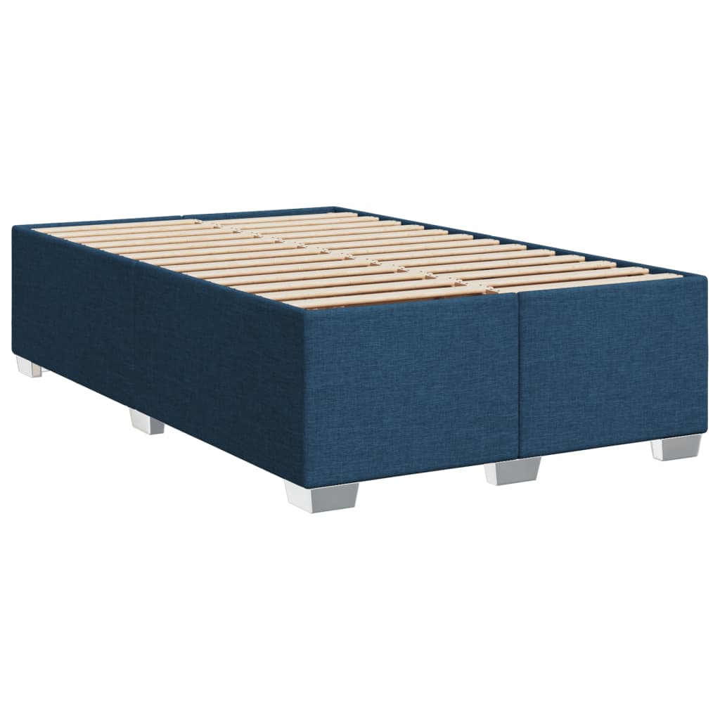 Sommier à lattes de lit avec matelas bleu 120x190 cm tissu - XIOS