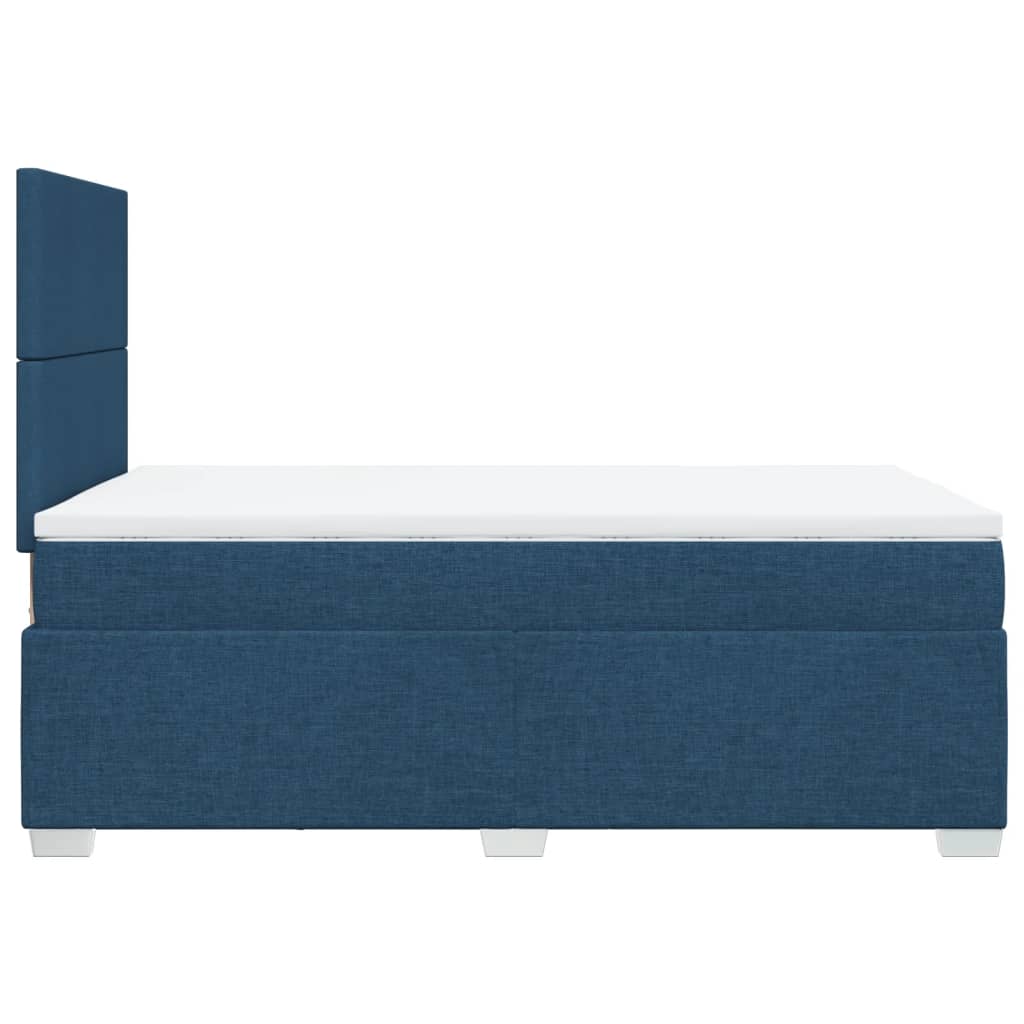 Sommier à lattes de lit avec matelas bleu 120x190 cm tissu - XIOS