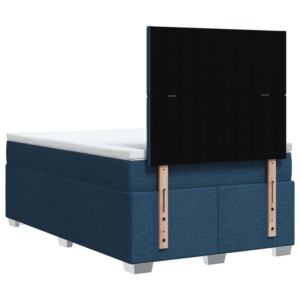 Sommier à lattes de lit avec matelas bleu 120x190 cm tissu - XIOS