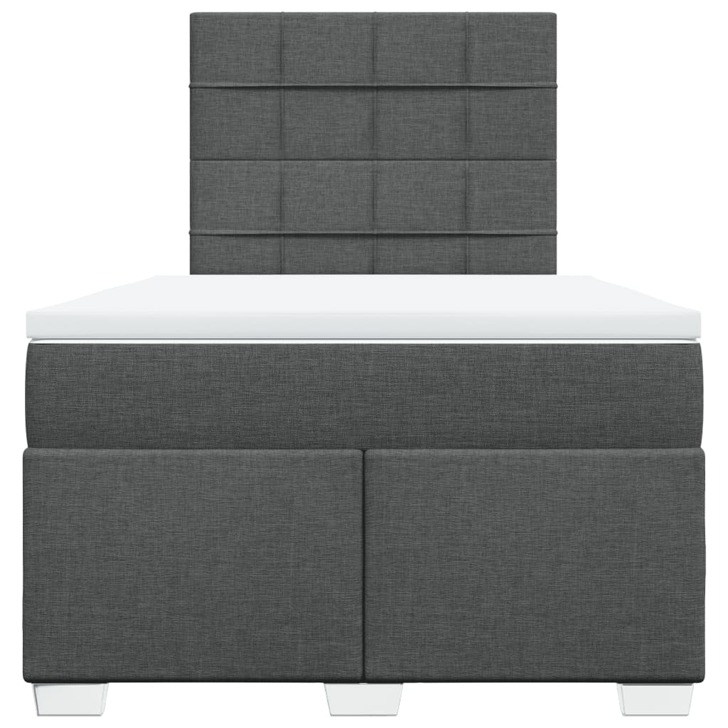 Sommier à lattes de lit avec matelas gris foncé 120x190cm tissu - XIOS