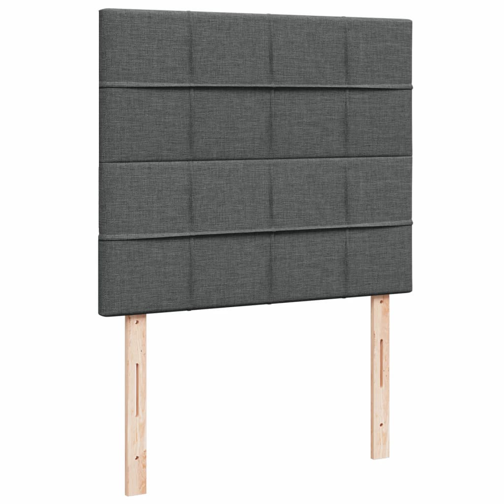 Sommier à lattes de lit avec matelas gris foncé 120x190cm tissu - XIOS